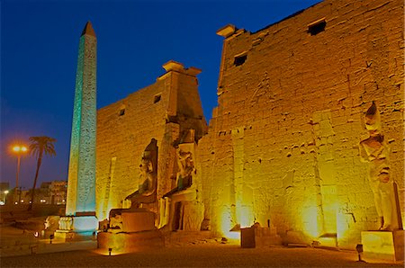 simsearch:841-06033889,k - Obelisk of Ramesses II and pylons, Temple of Luxor, Thebes, UNESCO World Heritage Site, Egypt, North Africa, Africa Stock Photo - Rights-Managed, Code: 841-06032846