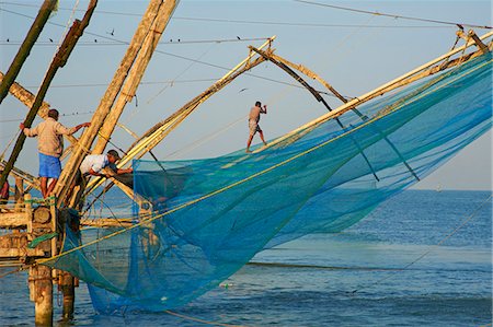 Filets de pêche chinois, Cochin, Kerala, Inde, Asie Photographie de stock - Rights-Managed, Code: 841-06032953