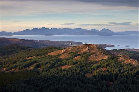 A view towards the Isle of Skye from Plockton Cags, Plockton, Ross Shire, Scotland, United Kingdom, Europe Stock Photo - Rights-Managed, Code: 841-06033033