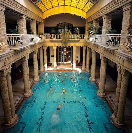 swimming pool photos - Indoor baths at the Gellert Hotel, Budapest, Hungary, Europe Stock Photo - Rights-Managed, Code: 841-06033373