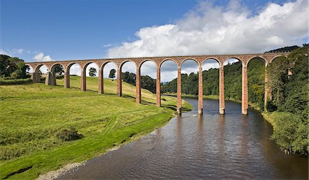 The nineteenth century arched Leaderfoot Viaduct over the River Tweed in the Scottish Borders, Scotland, United Kingdom, Europe Stock Photo - Rights-Managed, Code: 841-06033770