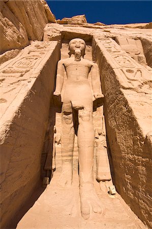 simsearch:841-06033889,k - Colossal statue of Ramesses II on the facade of the Temple of Hathor at Abu Simbel, UNESCO World Heritage Site, Nubia, Egypt, North Africa, Africa Stock Photo - Rights-Managed, Code: 841-06033849