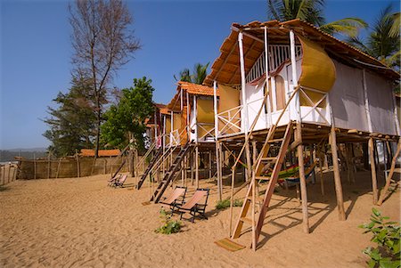 palafito - Beach huts on Agonda Beach, Goa, India, Asia Stock Photo - Rights-Managed, Code: 841-06033971