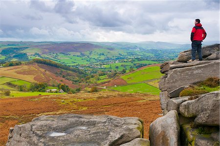 Higger Tor towards Hathersage, Peak District National Park, Derbyshire, England Stock Photo - Rights-Managed, Code: 841-06344301