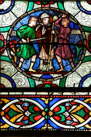 Medieval stained glass depicting the Murder of St. Thomas a Becket, Canterbury Cathedral, UNESCO World Heritage Site, Canterbury, Kent, England, United Kingdom, Europe Foto de stock - Con derechos protegidos, Código: 841-06344330