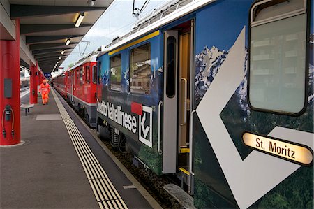 simsearch:841-07083701,k - Bernina Express bound for St. Moritz, Switzerland, at Tirano station, Italy, Europe Stock Photo - Rights-Managed, Code: 841-06344537