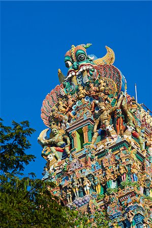 Sri Meenakshi temple, Madurai, Tamil Nadu, India, Asia Foto de stock - Con derechos protegidos, Código: 841-06344627