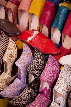 shop shoes - Colourful slippers, Marrakesh, Morocco, North Africa, Africa Stock Photo - Rights-Managed, Code: 841-06344767