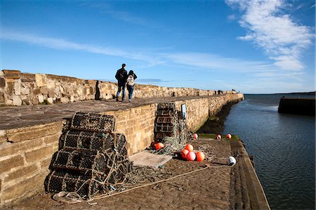 seawall - Lobster Pots at St Andrews Harbour, St Andrews, Fife, Scotland Stock Photo - Rights-Managed, Code: 841-06344930
