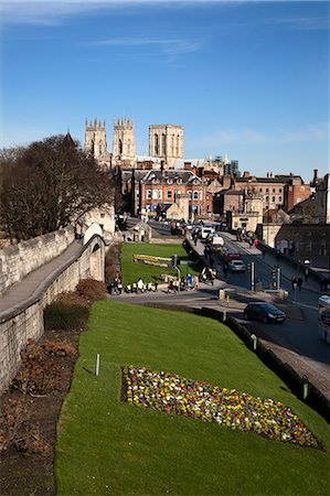 simsearch:841-03868215,k - York Minster from the City Walls, York, Yorkshire, England Stock Photo - Rights-Managed, Code: 841-06344959