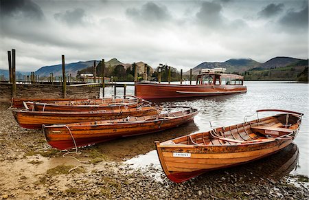 Keswick launch boats, Derwent Water, Lake District National Park, Cumbria, England Stock Photo - Rights-Managed, Code: 841-06345360