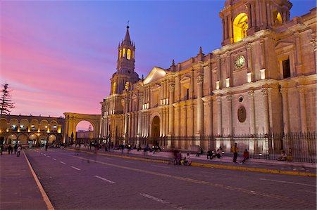 Arequipa Cathedral, Plaza de Armas, Arequipa, peru, peruvian, south america, south american, latin america, latin american South America Stock Photo - Rights-Managed, Code: 841-06345446