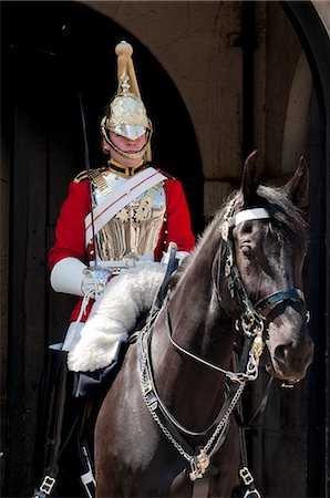 Maître-nageur un des régiments de cavalerie de ménage sur sentry duty, Londres, Royaume-Uni, Europe Photographie de stock - Rights-Managed, Code: 841-06341324