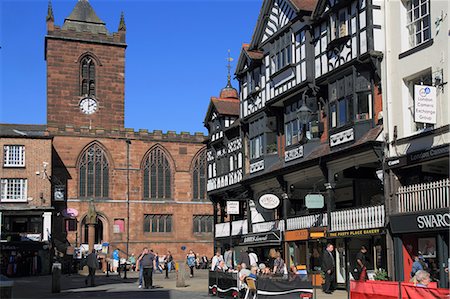 Bridge Street restaurants, Chester, Cheshire, England, United Kingdom, Europe Stock Photo - Rights-Managed, Code: 841-06341441