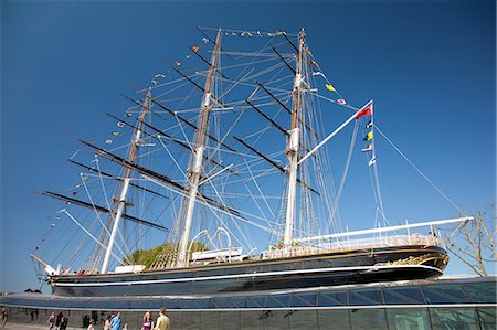 View of the Cutty Sark after restoration, Greenwich, London, England, United Kingdom, Europe Stock Photo - Rights-Managed, Code: 841-06341512