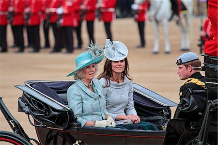 royalty - The Duchess of Cornwall, the Duchess of Cambridge and Prince Harry,  Trooping the Colour 2012, The Queen's Birthday Parade, Whitehall, London, England, United Kingdom, Europe Stock Photo - Rights-Managed, Code: 841-06341540