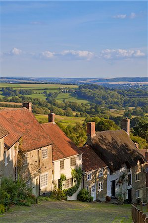 dorset - Gold Hill, and view over Blackmore Vale, Shaftesbury, Dorset, England, United Kingdom, Europe Stock Photo - Rights-Managed, Code: 841-06342059