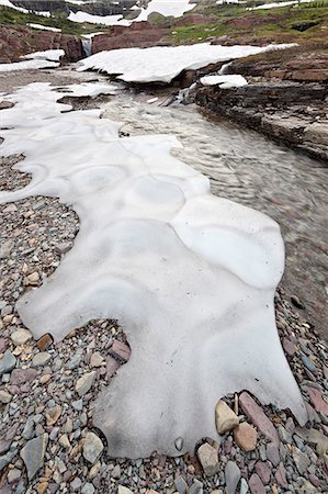 Alpine stream with snow, Glacier National Park, Montana, United States of America, North America Stock Photo - Rights-Managed, Code: 841-06342576