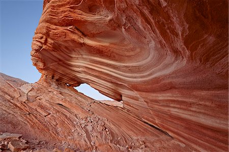 patterns in landscape - Arch in layered sandstone, Valley Of Fire State Park, Nevada, United States of America, North America Stock Photo - Rights-Managed, Code: 841-06342670