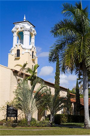 Historic Congregational Church, Coral Gables, Miami, Florida, United States of America, North America Stock Photo - Rights-Managed, Code: 841-06343002