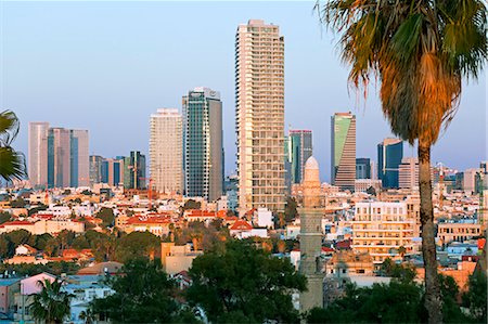 Downtown buildings viewed from HaPisgah Gardens Park, Jaffa, Tel Aviv, Israel, Middle East Stock Photo - Rights-Managed, Code: 841-06343227