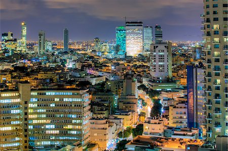 Elevated city view towards the commercial and business centre, Tel Aviv, Israel, Middle East Stock Photo - Rights-Managed, Code: 841-06343220