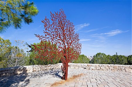 Yad Vashem Holocaust Memorial, Partisans Panorama memorial tree, Mount Herzl, Jerusalem, Israel, Middle East Stock Photo - Rights-Managed, Code: 841-06343261