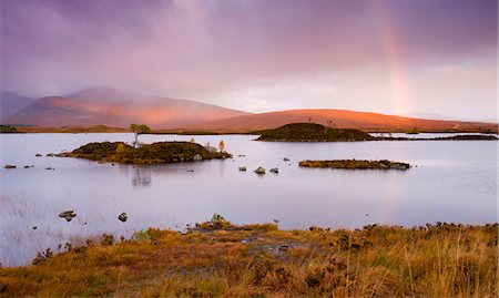 simsearch:841-06031530,k - Rainbow in stormy skies over Lochan Na H-Achlaise on Rannoch Moor in Autumn, Highlands, Scotland, United Kingdom, Europe Stock Photo - Rights-Managed, Code: 841-06343419