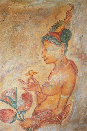 Ancient fresco, Sigiriya, UNESCO World Heritage Site, North Central Province, Sri Lanka, Asia Stock Photo - Rights-Managed, Code: 841-06343740