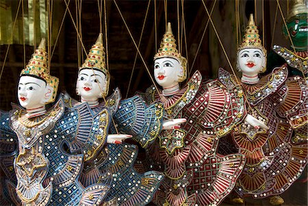 Puppets for sale, Bagan (Pagan), Myanmar (Burma), Asia Stock Photo - Rights-Managed, Code: 841-06343818