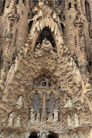 Carvings on facade of Sagrada Familia temple, UNESCO World Heritage Site, Barcelona, Catalunya, Spain, Europe Stock Photo - Rights-Managed, Code: 841-06445640