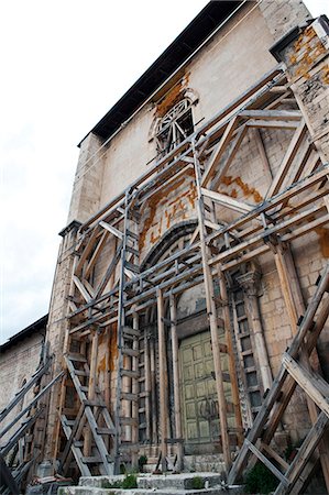 destruction - La Misericordia showing the destruction of the 2009 eathquake, Aquila, Abruzzi, Italy, Europe Stock Photo - Rights-Managed, Code: 841-06446123