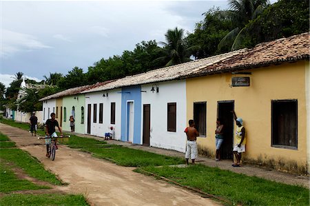 salvador - Street scene with the houses of the first settlers at the historical centre (Cidade Alta) of Porto Seguro, Bahia, Brazil, South America Stock Photo - Rights-Managed, Code: 841-06446460