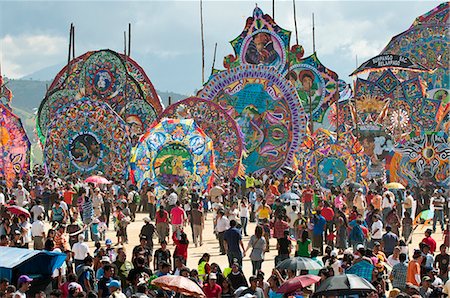 Day Of The Dead kites (barriletes) ceremony in cemetery of Sumpango, Guatemala, Central America Stock Photo - Rights-Managed, Code: 841-06447336