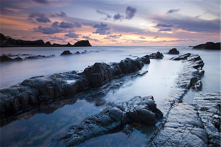 simsearch:841-07082971,k - Hartland Quay at dusk from the rocky Quay Beach, North Devon, England, United Kingdom, Europe Stock Photo - Rights-Managed, Code: 841-06447475