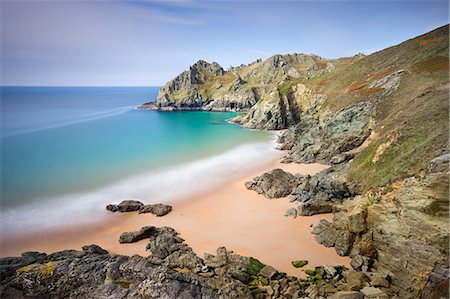 simsearch:841-07081935,k - Pristine sandy beach at Elender Cove, looking towards Gammon Head, Salcombe, South Hams, Devon, England, United Kingdom, Europe Stock Photo - Rights-Managed, Code: 841-06447482