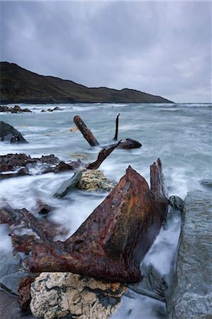 simsearch:841-06807783,k - Rusted remains of the shipwrecked SS Collier at Rockham Bay near Morte Point, North Devon, England, United Kingdom, Europe Stock Photo - Rights-Managed, Code: 841-06447534