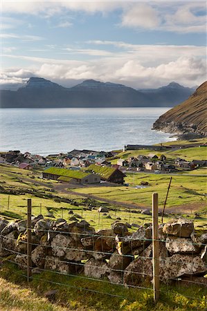 faroe islands - Picturesque village of Gjogv on Eysturoy in the Faroe Islands, Denmark, Europe Stock Photo - Rights-Managed, Code: 841-06447576