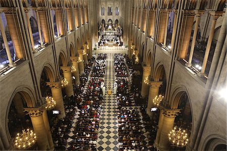 Mass in Notre Dame Cathedral, Paris, France, Europe Stock Photo - Rights-Managed, Code: 841-06448122