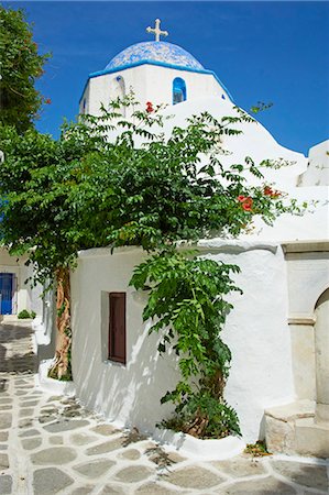 Church, Hora (Chora) Parikia, Paros, Cyclades, Greek Islands, Greece, Europe Fotografie stock - Rights-Managed, Codice: 841-06448613