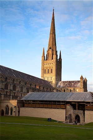 simsearch:841-06343474,k - Last light on the spire at Norwich Cathedral, Norwich, Norfolk, England, United Kingdom, Europe Stock Photo - Rights-Managed, Code: 841-06449217