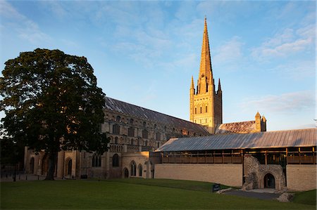 simsearch:841-06343474,k - Last light on the spire at Norwich Cathedral, Norwich, Norfolk, England, United Kingdom, Europe Stock Photo - Rights-Managed, Code: 841-06449218