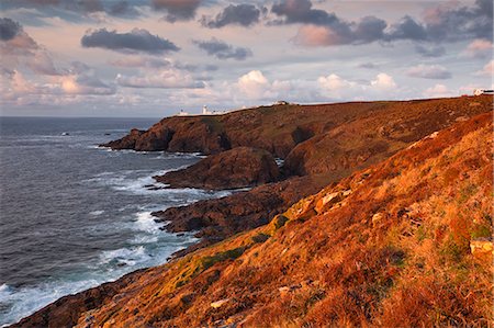 simsearch:841-06449661,k - Looking towards Pendeen lighthouse and watch on the Cornish coastline, Cornwall, England, United Kingdom, Europe Foto de stock - Con derechos protegidos, Código: 841-06449663