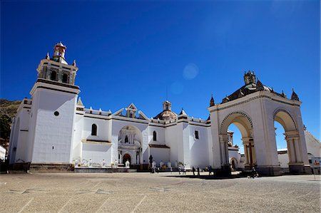 simsearch:841-06449694,k - Basilica of Our Lady of Copacabana on the shores of Lake Titicaca, Bolivia, South America Stock Photo - Rights-Managed, Code: 841-06449687