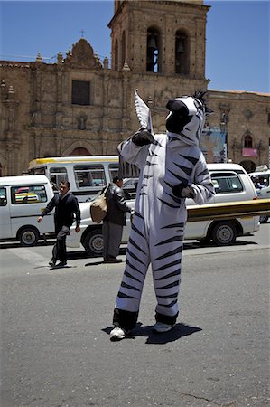 security costume - Bolivian Traffic Zebras helping you to cross the road safely La Paz, Bolivia, South America Stock Photo - Rights-Managed, Code: 841-06449700