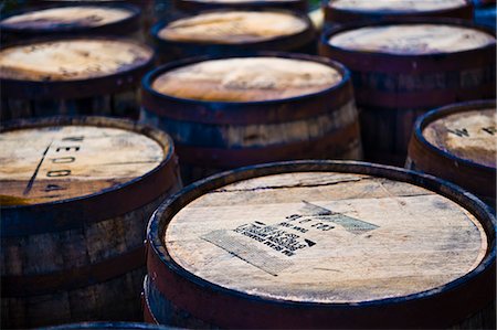 distillery - Jura whisky distillery barrel storage, Jura Island, Inner Hebrides, Scotland, United Kingdom, Europe Stock Photo - Rights-Managed, Code: 841-06449801