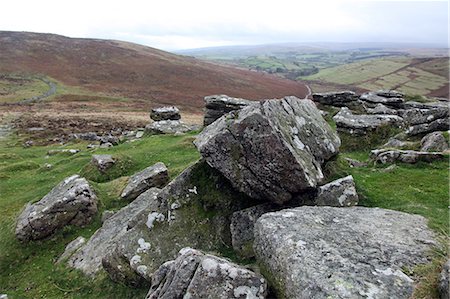 simsearch:841-06030590,k - Rocks at the summit of Hookney Tor, looking down the Challacombe valley, Dartmoor, Devon, England, United Kingdom, Europe Stock Photo - Rights-Managed, Code: 841-06499877