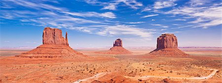 deserts rocks - West Mitten Butte, East Mitten Butte and Merrick Butte, The Mittens, Monument Valley Navajo Tribal Park, Arizona, United States of America, North America Stock Photo - Rights-Managed, Code: 841-06500087