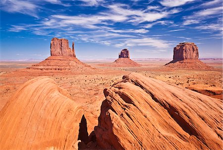 West Mitten Butte, East Mitten Butte and Merrick Butte, The Mittens, Monument Valley Navajo Tribal Park, Arizona, United States of America, North America Stock Photo - Rights-Managed, Code: 841-06500088