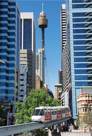 Monorail through city, Sydney, New South Wales, Australia, Pacific Stock Photo - Rights-Managed, Code: 841-06500121